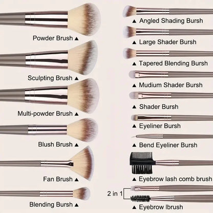 3-20Pcs Premium Makeup Brushes Set