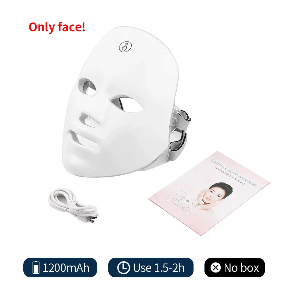 Wireless 7 Colors LED Face Beauty Machine Photon Facial Neck Skin