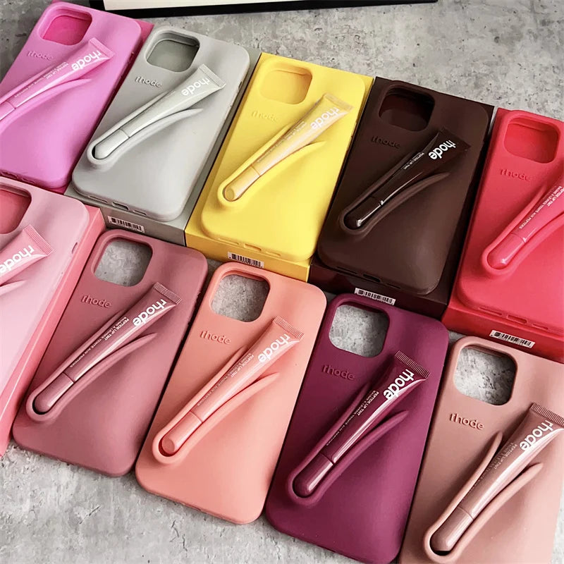 Brand RHODE Lip Gloss Case For iPhone 17 Air 16 15 14 13 12 11 Pro Max