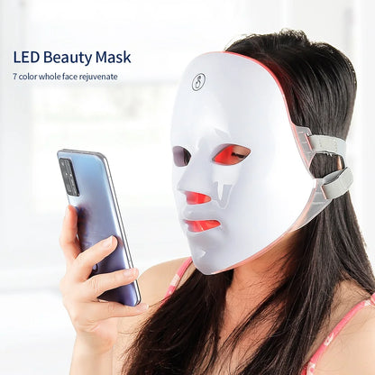 Wireless 7 Colors LED Face Beauty Machine Photon Facial Neck Skin